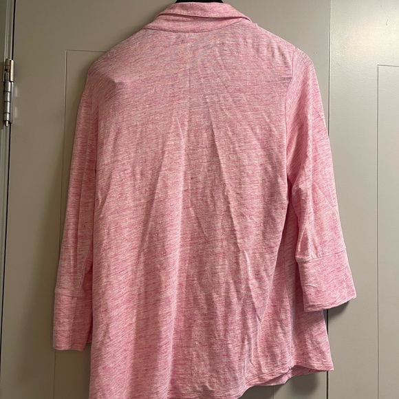 J. McLaughlin Brynn Linen Blend Buttondown Pink Shirt Blouse Top Women’s Sz L - Picture 3 of 6
